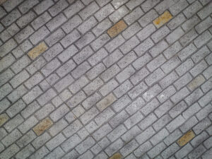 weathered brick concrete driveway stamping