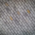 weathered brick concrete driveway stamping