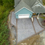 weathered brick concrete driveway stamping