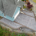 weathered brick concrete driveway stamping