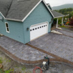 weathered brick concrete driveway stamping