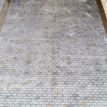 weathered brick concrete driveway stamping