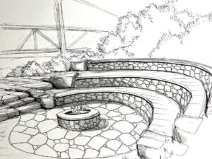 ampitheater concrete & firepit pacific city