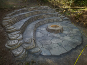 ampitheater concrete & firepit pacific city
