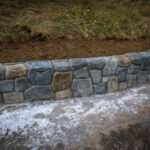 Retaining wall random stone concrete