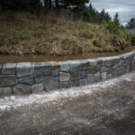 Retaining wall random stone concrete
