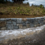 Retaining wall random stone concrete