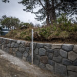 Retaining wall random stone concrete