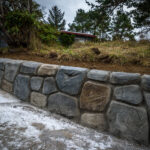 Retaining wall random stone concrete