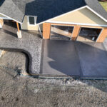 stone textured concrete stamping colored tillamook