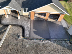 stone textured concrete stamping colored tillamook