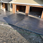 stone textured concrete stamping colored tillamook