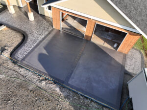 stone textured concrete stamping colored tillamook