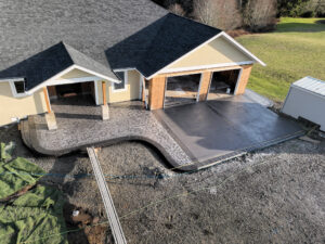 stone textured concrete stamping colored tillamook