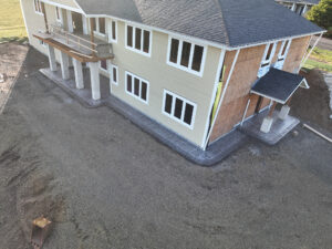 stone textured concrete stamping colored tillamook