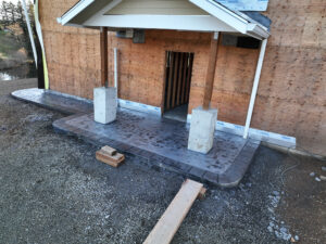 stone textured concrete stamping colored tillamook