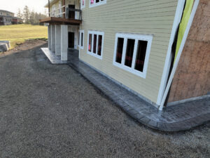 stone textured concrete stamping colored tillamook