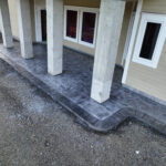 stone textured concrete stamping colored tillamook