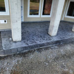 stone textured concrete stamping colored tillamook