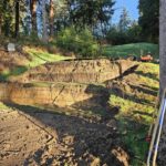 formless concrete retaining wall & hardscaping natural stone concrete