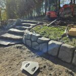 formless concrete retaining wall & hardscaping natural stone concrete