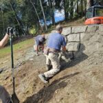 formless concrete retaining wall & hardscaping natural stone concrete