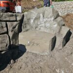 formless concrete retaining wall & hardscaping natural stone concrete