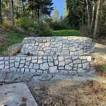 formless concrete retaining wall & hardscaping natural stone concrete