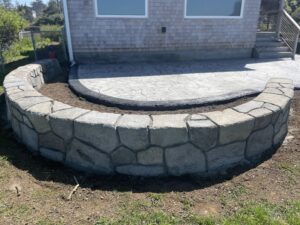 flagstone patio seascape border random stone wall