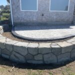 flagstone patio seascape border random stone wall