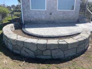 flagstone patio seascape border random stone wall