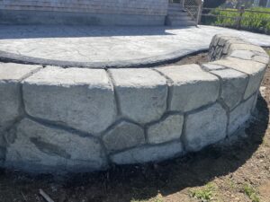 flagstone patio seascape border random stone wall