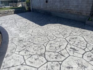 flagstone patio seascape border random stone wall