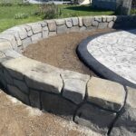 flagstone patio seascape border random stone wall