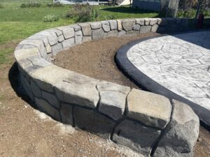 flagstone patio seascape border random stone wall