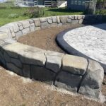 flagstone patio seascape border random stone wall
