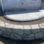 flagstone patio seascape border random stone wall
