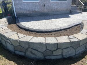 flagstone patio seascape border random stone wall