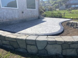 flagstone patio seascape border random stone wall