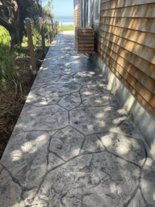 flagstone patio seascape border random stone wall