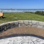 flagstone patio seascape border random stone wall