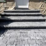 formless concrete retaining wall & hardscaping natural stone concrete