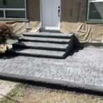 formless concrete retaining wall & hardscaping natural stone concrete