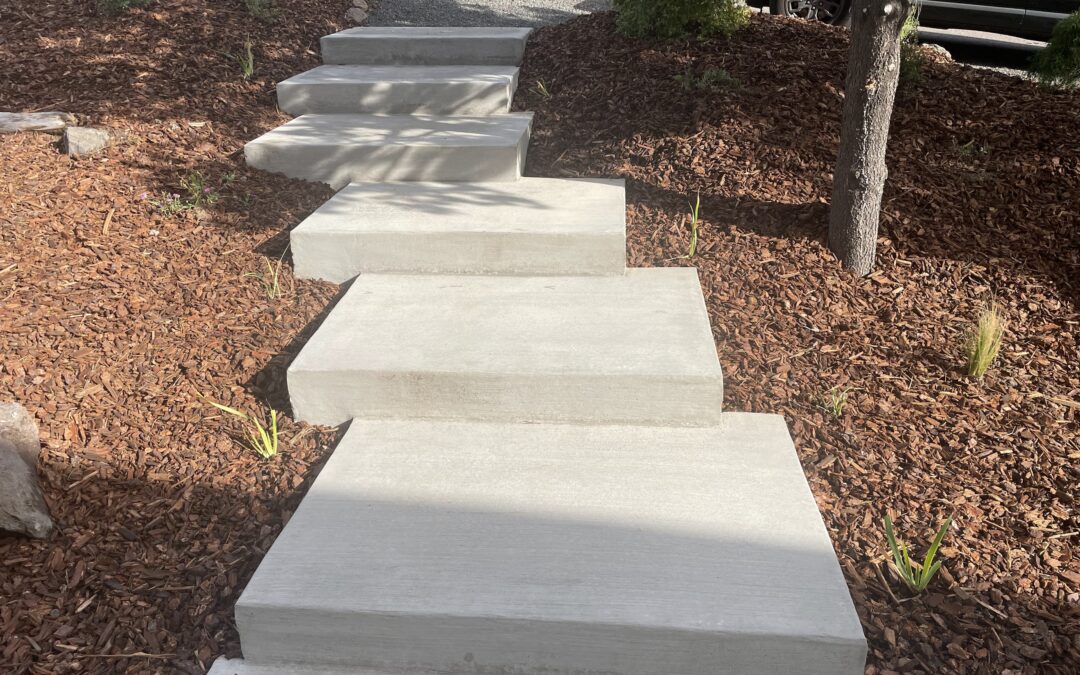 Concrete Steps on the Ocean Beach in Oregon