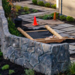concrete retaining wall cannon beach