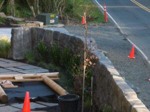 concrete retaining wall cannon beach