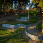 formless concrete retaining wall & hardscaping natural stone concrete
