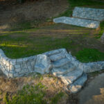 formless concrete retaining wall & hardscaping natural stone concrete