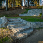 formless concrete retaining wall & hardscaping natural stone concrete