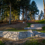formless concrete retaining wall & hardscaping natural stone concrete